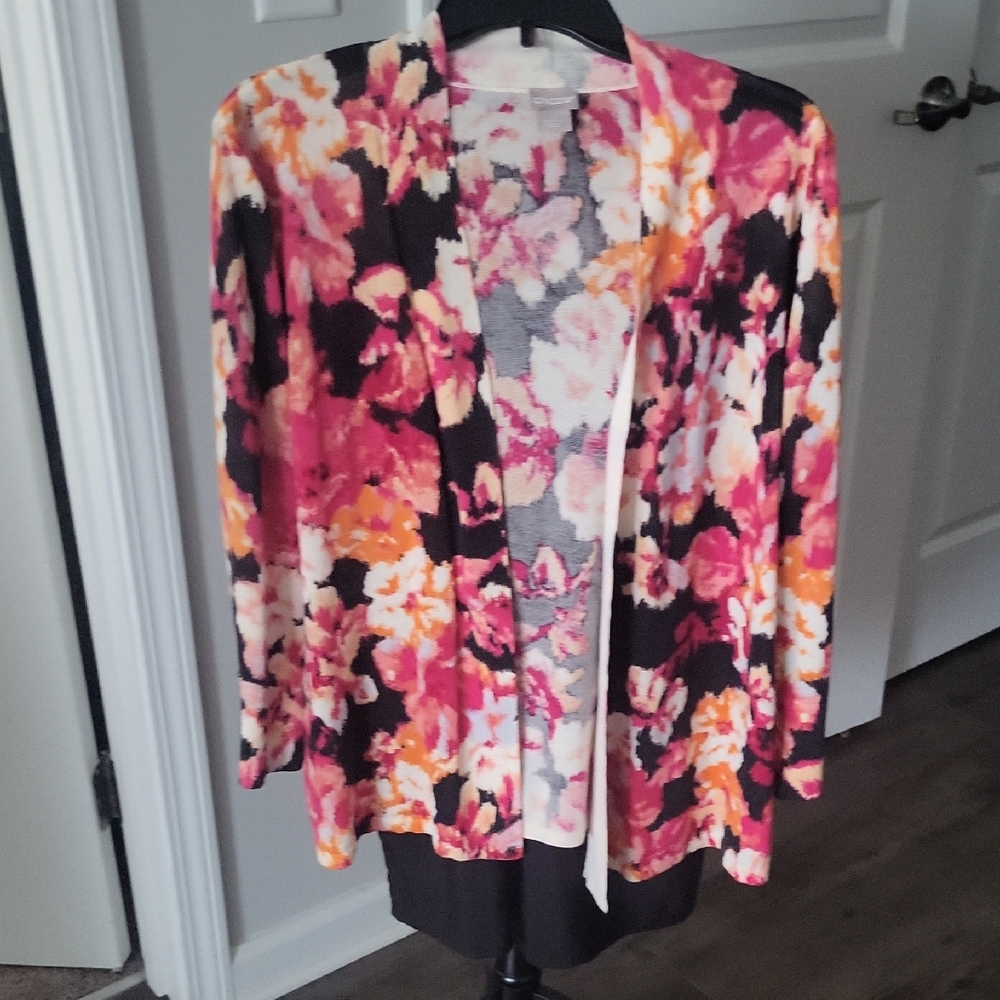 Chico's Floral Cardigan Sweater